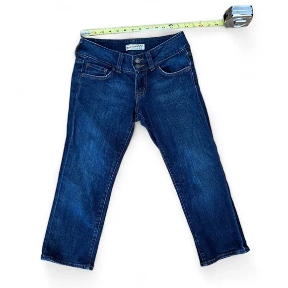 Red Engine cropped lotus blue jeans 27 Low Rise vintage Y2K Jeans - Picture 4 of 5